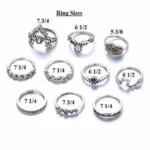 Gorgeous Vintage Style Stackable Ring Set photo displaying the sizes of the rings