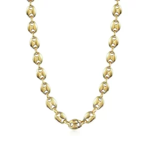 The Adorable Coffee Bean Chain Gold Necklace on a white background