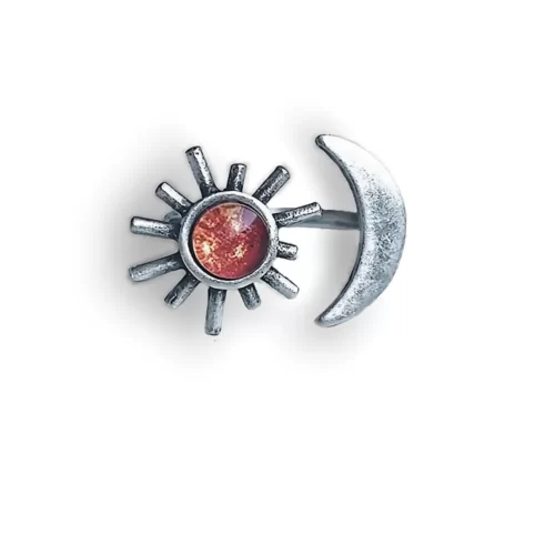 Amazing Sun And Moon Statement Ring silver edition