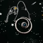 the Marvelous Handmade Spiral Silver Necklace on a black background