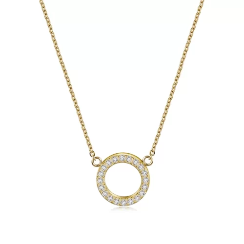 Stunning Open Circle Pendant Necklace