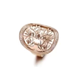 Rose Gold Ring With Filigree Tree of Life