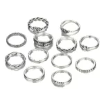 close up photo of the Set Of Twelve Unique Rings silver edition