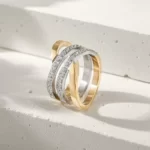 close up photo of the Stunning Crossover Cocktail Ring With CZ