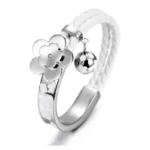 Amazing Flower Bud Wheat Chain Bar Bracelet in silver