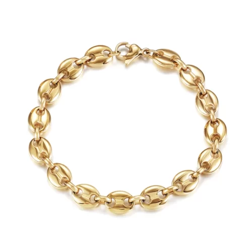 Breathtaking Golden Coffee Bean Chain Bracelet