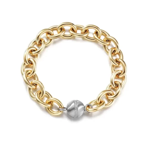 Daring CZ Ball Link Bracelet