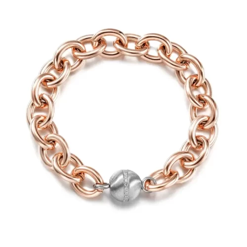 Daring CZ Ball Link Bracelet rose gold edition