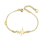 Exciting Golden Heartbeat Bracelet