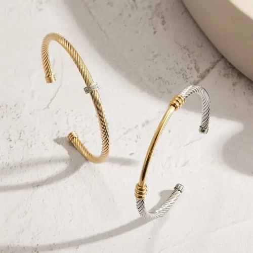 the bangles of the Spectacular 2-Toned Bangle Set