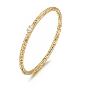 Terrific Golden Hammered Bangle Bracelet