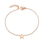 Adorable Star Charm Bracelet in rose gold plating