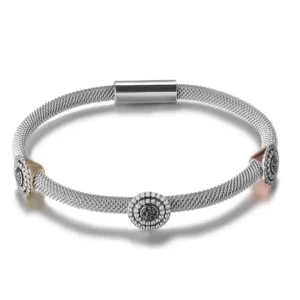 Beautiful 3-Tone Station Bangle