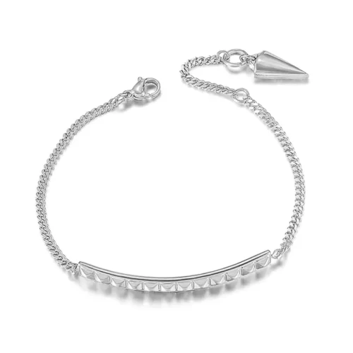 the silver edition of the Breathtaking Pyramid Bar Bracelet