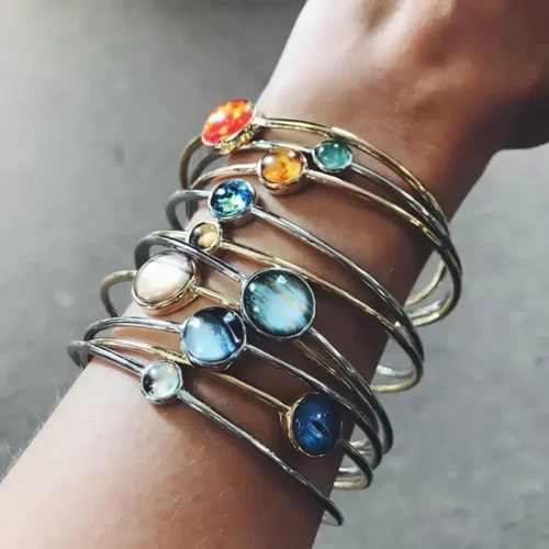 Fascinating Solar System Stacked Bangle Set