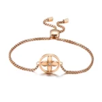 the rose gold Magic 4 Leaf Clover Beaded Bracelet