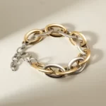 close up photo of the Mind-Blowing 2 Tone Oval Link Bracelet