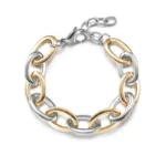 Mind-Blowing 2 Tone Oval Link Bracelet