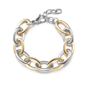 Mind-Blowing 2 Tone Oval Link Bracelet