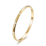 Wonderful Golden Bangle With Zirconia