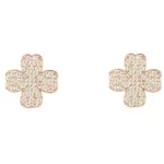 the 4 Leaf Clover Earrings With CZ in rose gold plating