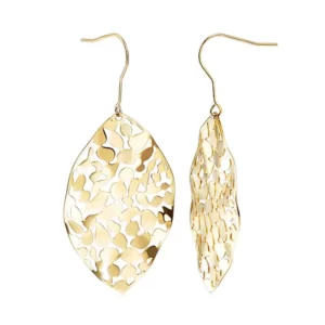 the gold version of the Astonishing Leaf Dangle Drop Earrings