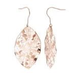 the rose gold Astonishing Leaf Dangle Drop Earrings