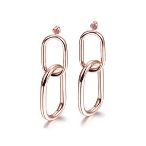 close up photo of the Attractive Interlocking Hoop Earrings in rose gold