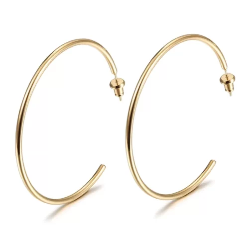 close up photo of the Beautiful Golden Hoop Earrings