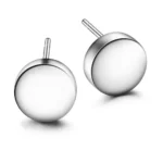 Silver Minimalist Thumbtack Stud Earrings