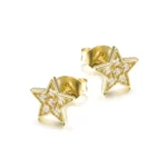 golden Minimalist Star Shimmer Stud Earrings