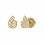 the Open Teardrop Diamond Stud Earrings Gold Vermeil on a white background