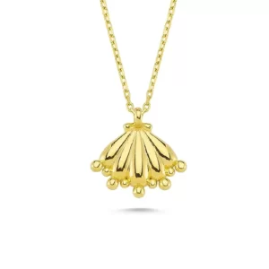 the Silver Shell Pendant Necklace in gold plating