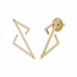 the Electric Spark Diamond Earrings 14K Gold Vermeil on a white background