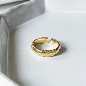 close up photo of the Handmade 18k Gold Plated Ring